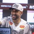 Neymar durante a apresentação no regresso ao Santos (IMAGO)