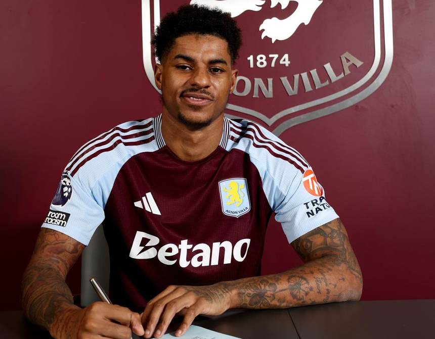 Rashford a assinar contrato com o Aston Villa