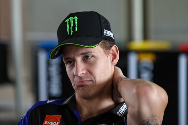 O piloto da Yamaha, Fabio Quartararo, vai falhar testes devido a lesão. IMAGO