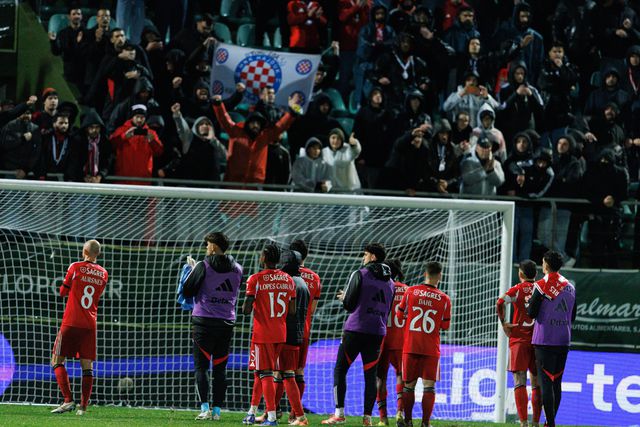 Adeptos do Benfica aplaudiram a equipa após o empate em Tondela - Foto: Imago