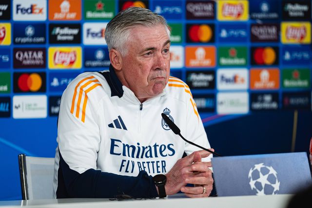 Carlo Ancelotti, treinador do Real Madrid, em conferência de imprensa