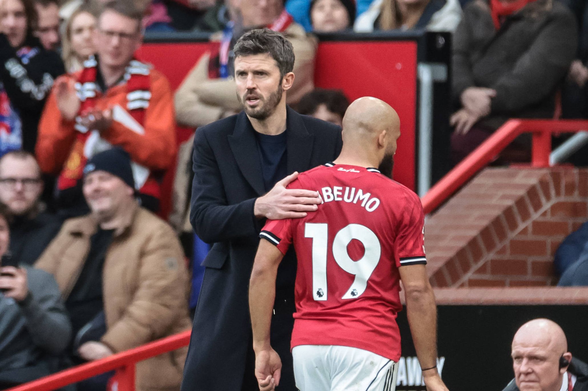 Michael Carrick, treinador do Manchester United, em Old Trafford
