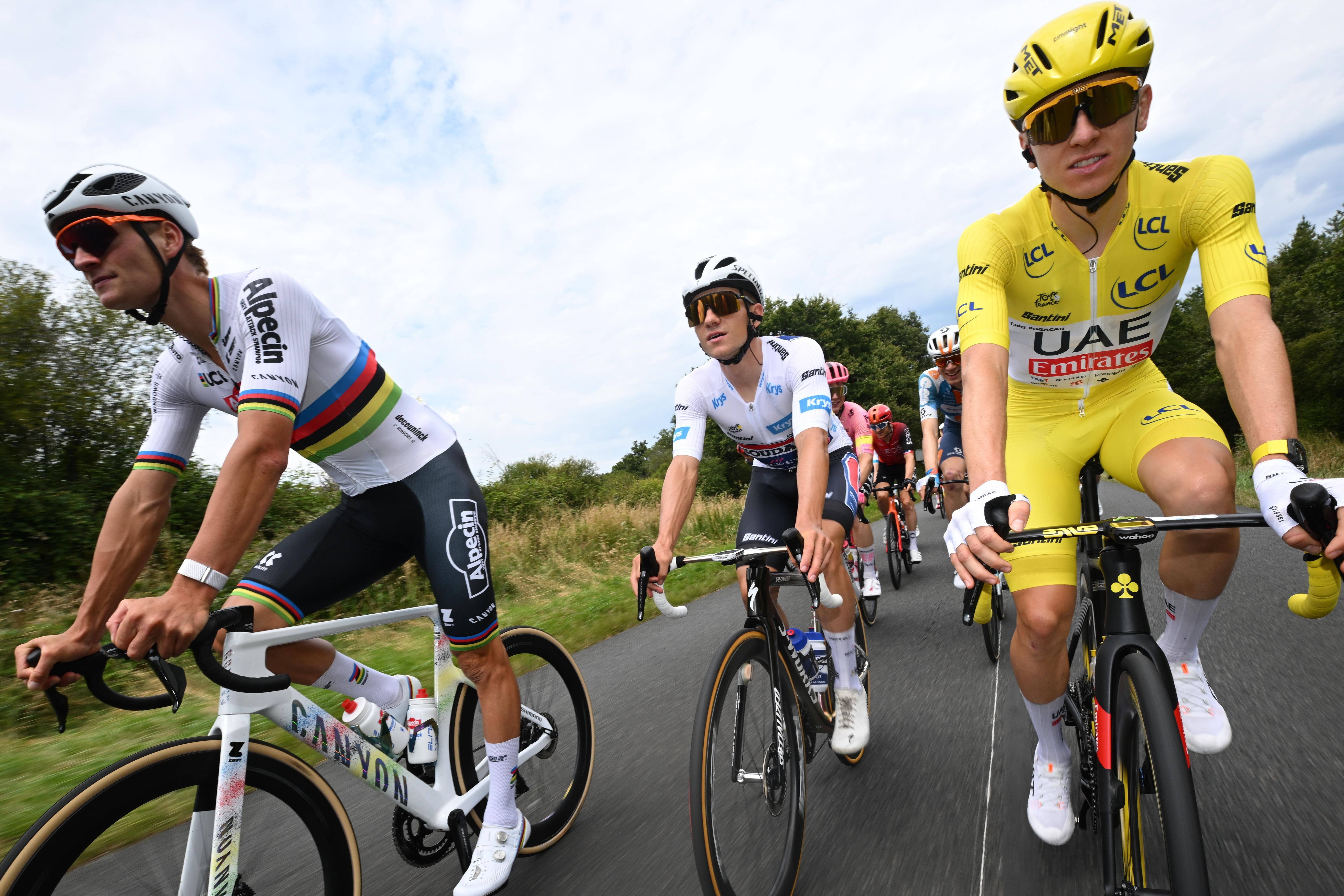 Pogacar, Van der Poel e Evenepoel no Tour preparam-se para luta inédita na Flandres. IMAGO