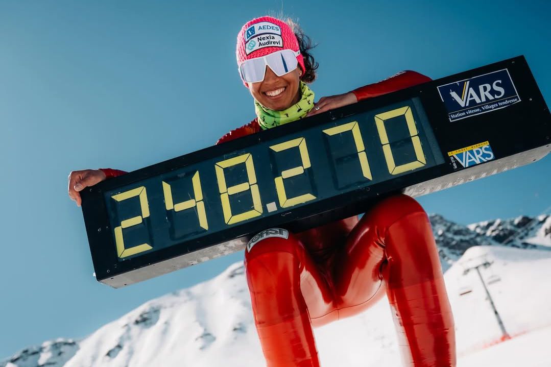 Italiana Valentina Greggio estabeleceu um novo recorde mundial de velocidade. Foto Instagram