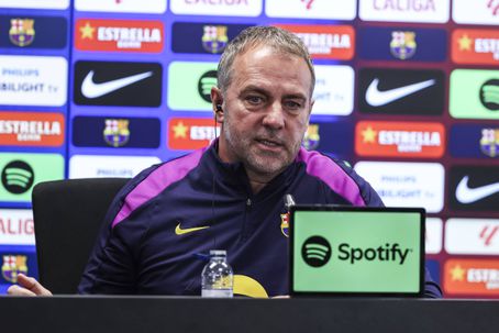 Flick, treinador do Barcelona, em conferência de imprensa