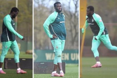Victor Boniface regressou aos treinos com quilos a mais - Fotos: Werder Bremen