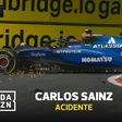 Carlos Sainz chegou só com três rodas às boxes