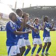 Equipa do Estrasburgo festeja golo frente ao PSG (imago)