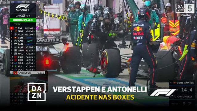 Incrível! Verstappen e Antonelli não evitam acidente nas boxes