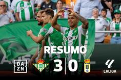 Betis mais perto da Champions League e Oviedo da LaLiga (resumo)