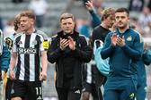 Eddie Howe, treinador do Newcastle, a agradecer o apoio dos adeptos