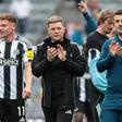 Eddie Howe, treinador do Newcastle, a agradecer o apoio dos adeptos