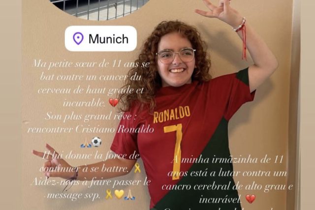A lutar contra um cancro, aterrou em Munique com um sonho: conhecer Ronaldo