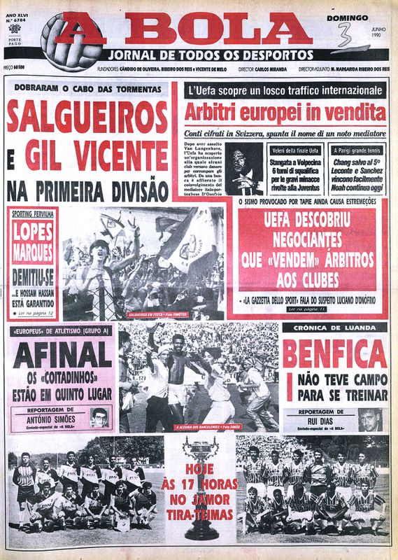 Neste dia em 1990: 2.ª divisão em destaque, mas  a arbitragem...