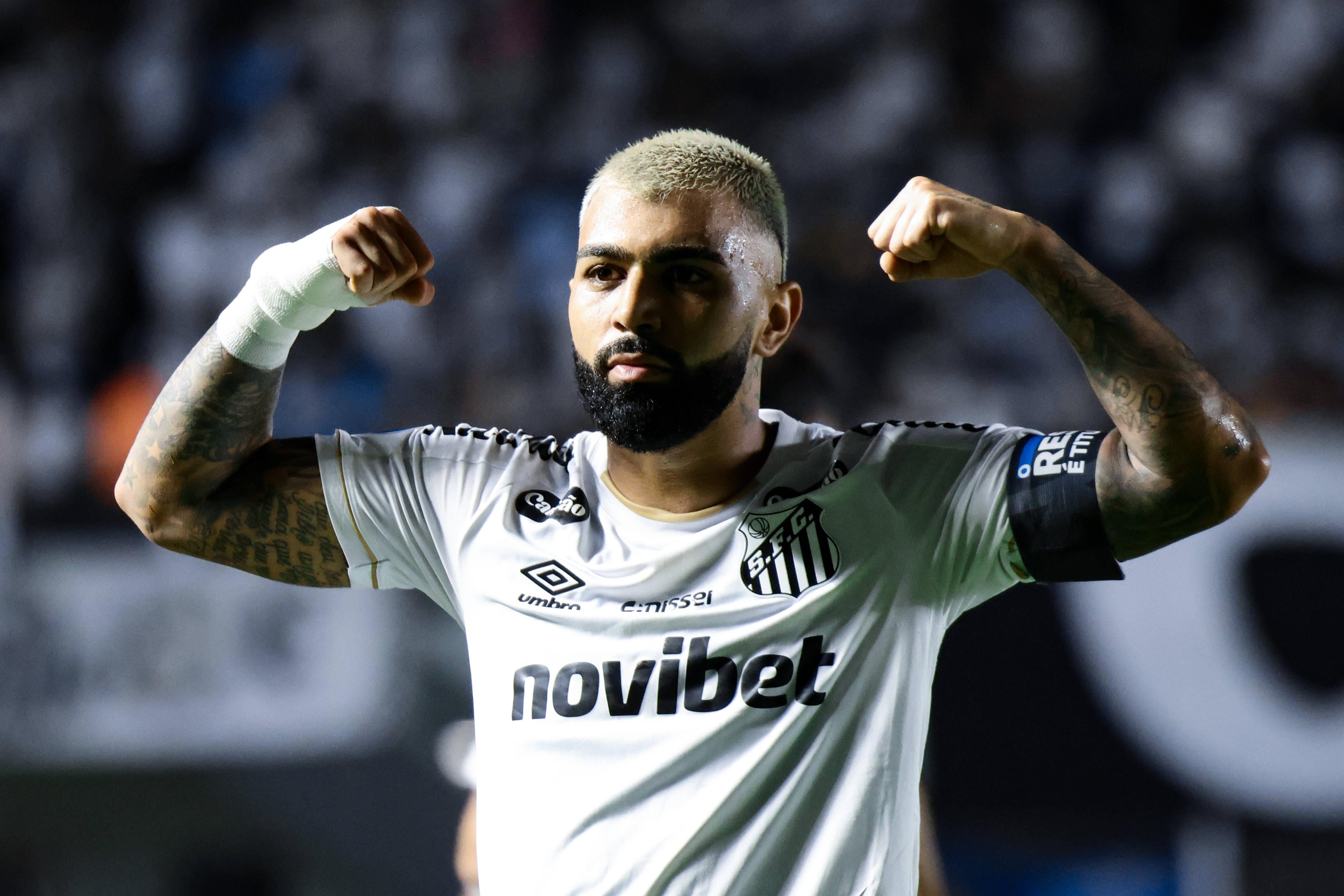 Gabriel Barbosa, conhecido por Gabigol, avançado brasileiro do Santos