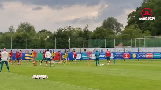 O primeiro treino de preparação para o duelo com a França
