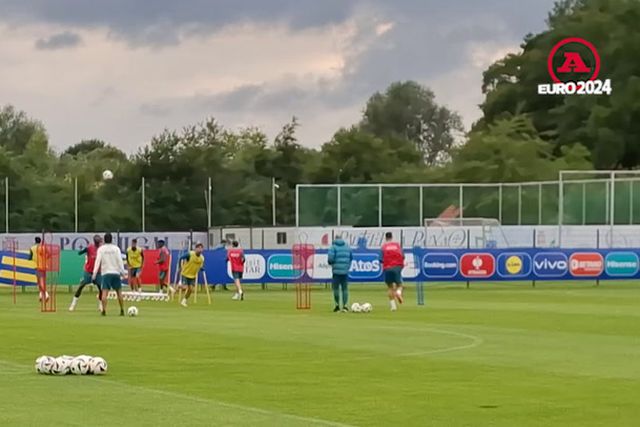 O primeiro treino de preparação para o duelo com a França
