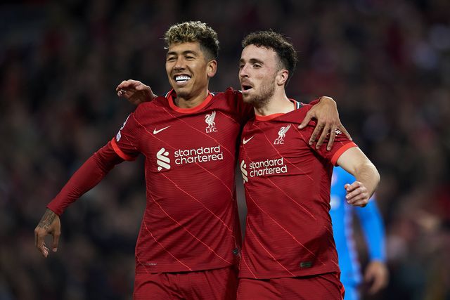 Roberto Firmino e Diogo Jota