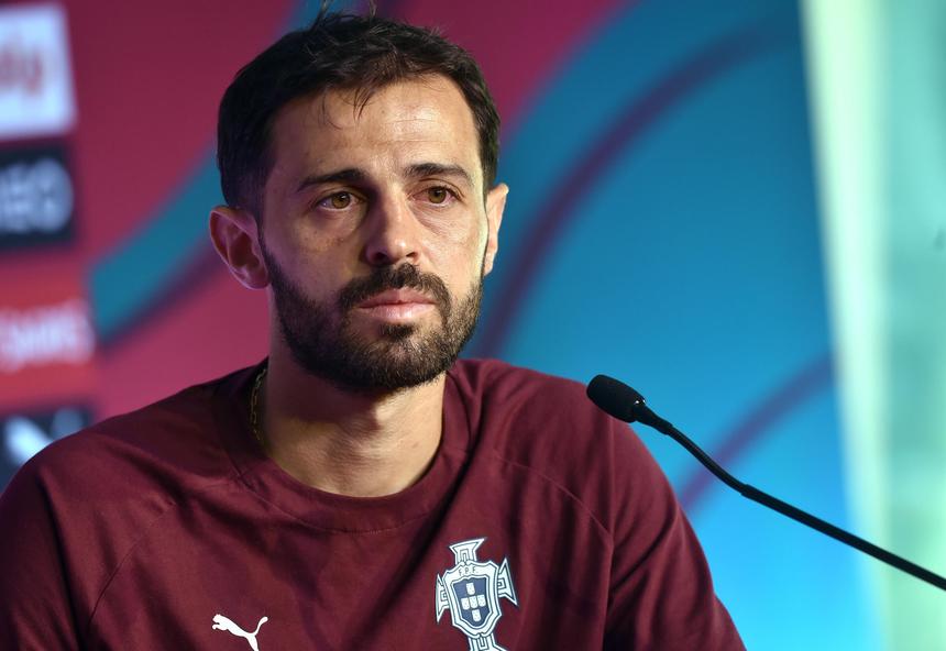 Bernardo Silva em conferência de imprensa (Foto: Miguel Nunes)