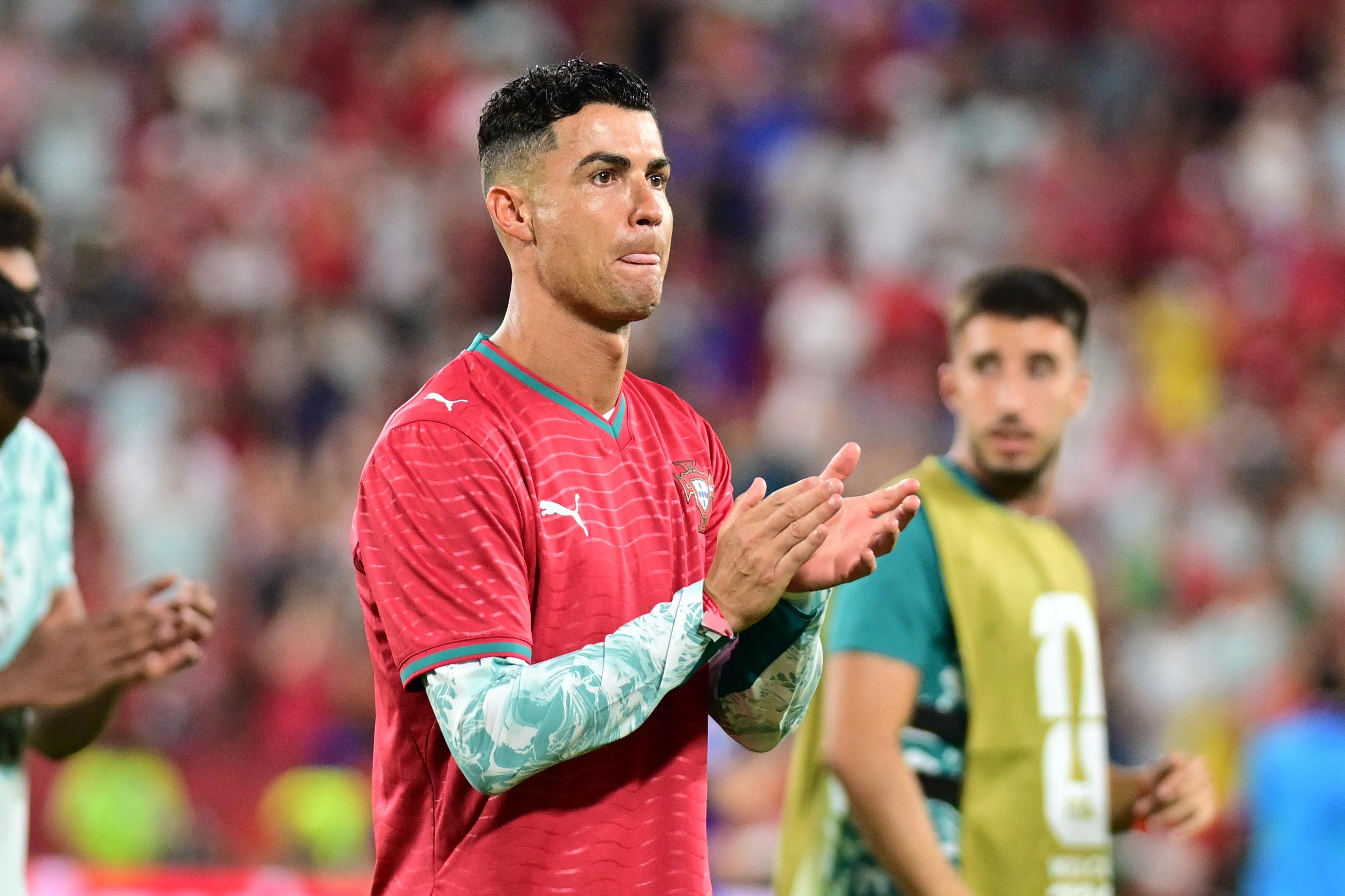 Cristiano Ronaldo vestiu a camisola 21 de Diogo Jota - Foto: Lusa