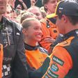 Lando Norris celebra vitória com beijo a Margarida Corceiro