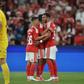 Festejos do Benfica diante do St. Gallen