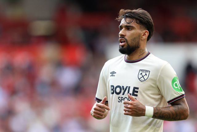 Lucas Paquetá no jogo entre o West Ham e o Nottingham Forest, na 3ª jornada da Premier League.