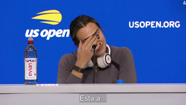Sabalenka zangada com jornalista: «Festas? Que tipo de pergunta é essa?»