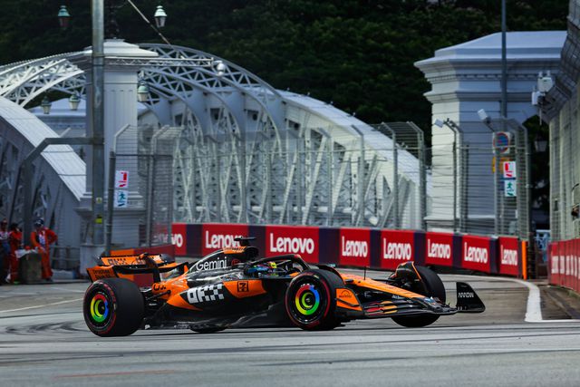 Piastri lidera na segunda sessão de treinos livres em Singapura marcada por vários incidentes