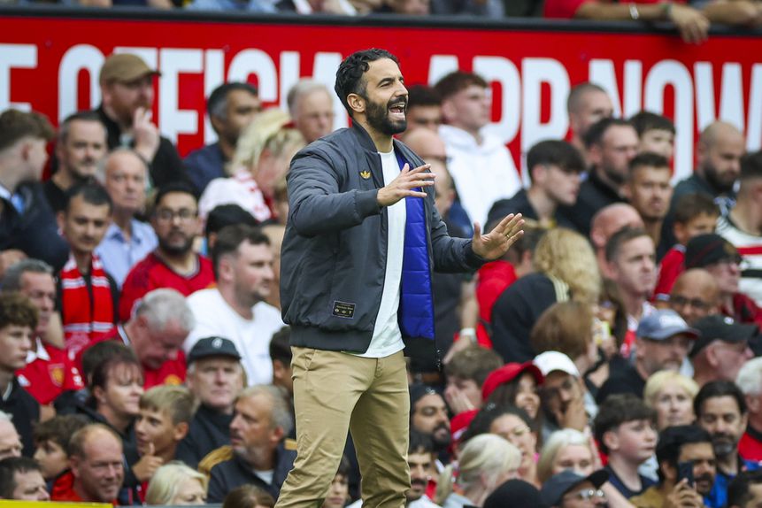 Ruben Amorim, treinador do Manchester United, em Old Trafford