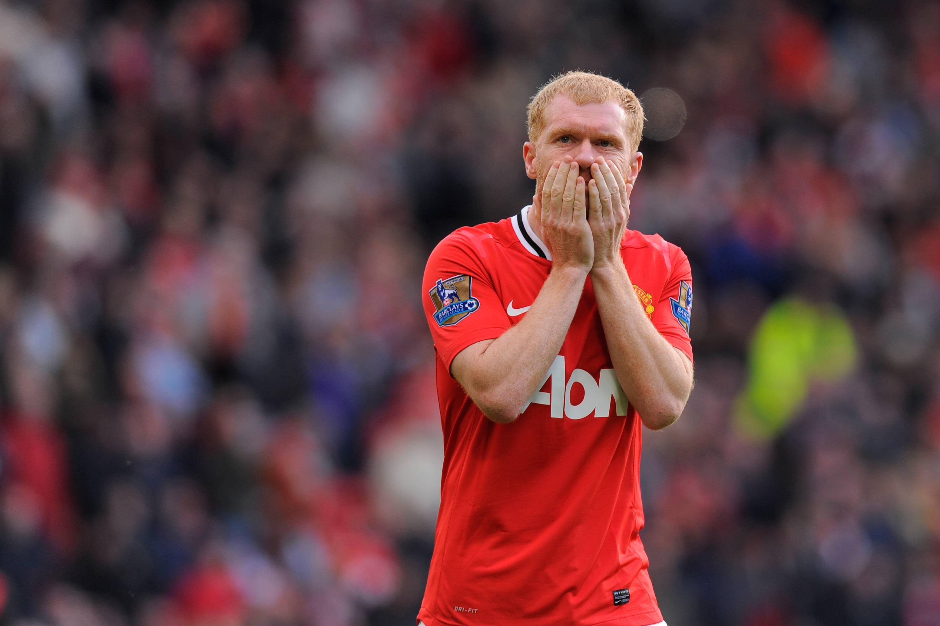 Paul Scholes era titular no Man.  United que perdeu o título para o City em 2012