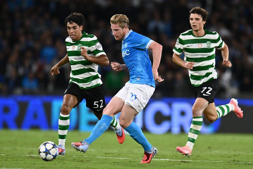 De Bruyne foi protagonista na vitória do Nápoles ao Sporting na Champions