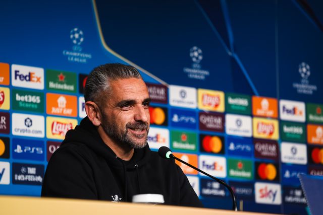 Rui Borges mostrou boa disposição antes da partida de amanhã com a Juventus - Foto: SPORTING CP