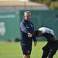 Rui Borges e Salvador Blopa no treino do Sporting (Foto: Miguel Nunes)
