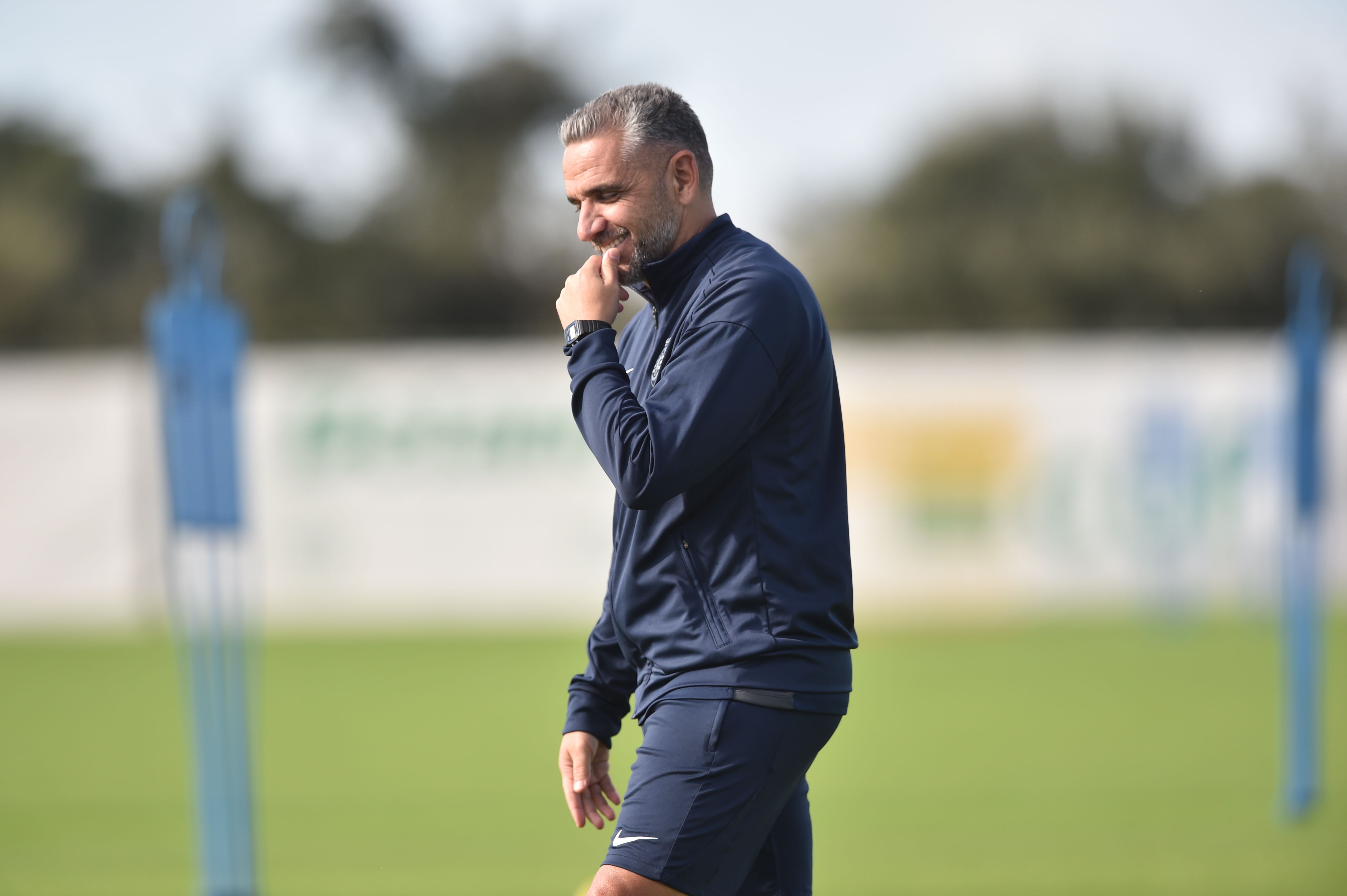 Rui Borges no treino do Sporting - Foto: Miguel Nunes