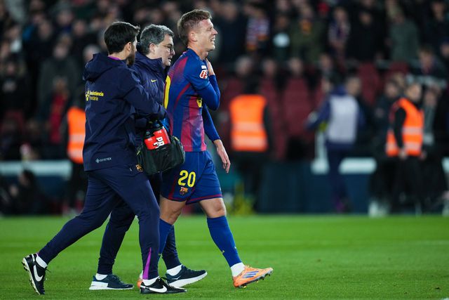 Momento em que Dani Olmo sai lesionado