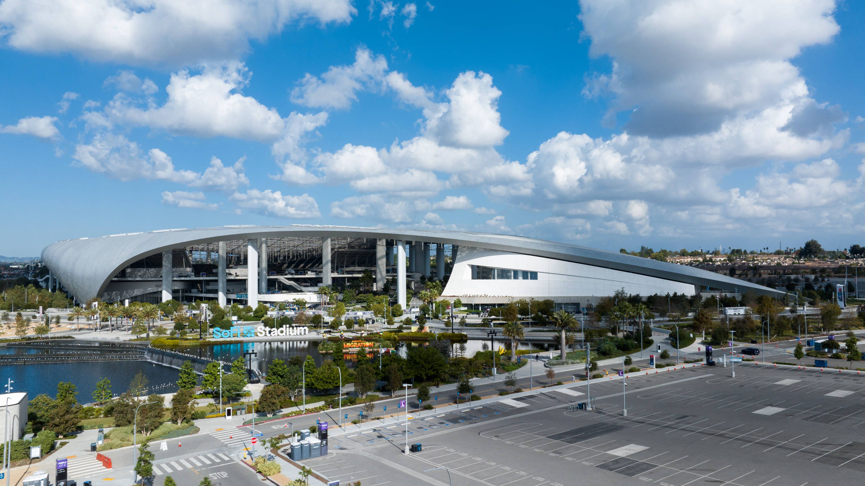 SoFi Stadium, em Inglewood, Los Angeles, Estados Unidos - Inauguração: 2020; Capacidade: 70.240 (com possibilidade de prolongar a 100.240); Equipas: LA Rams, LA Chargers - Foto: IMAGO