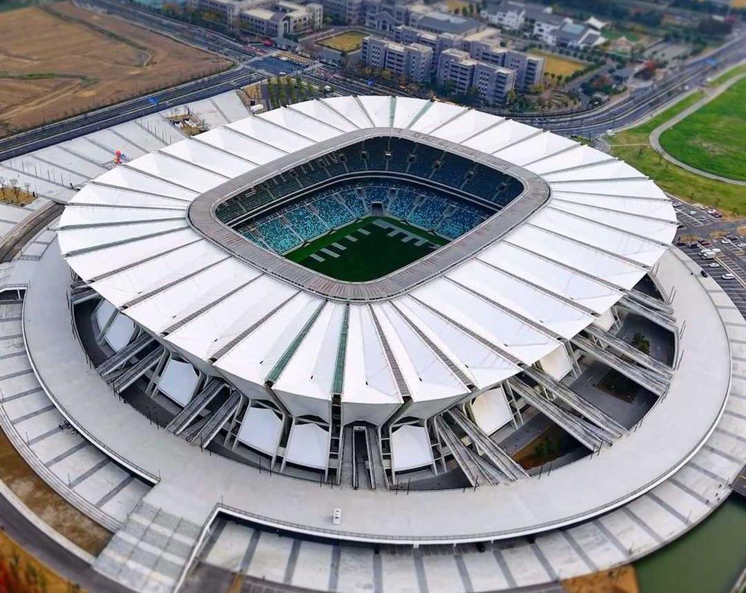 Estádio Kunshan, em Suzhou/Kunshan, China - Inauguração: 2023; Capacidade: 40.000; Equipa:  Kunshan FC - Foto: Sports Render