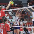 Equipa feminina de voleibol do Benfica impôs à do Lodz (SL Benfica)