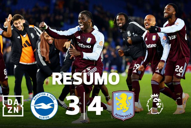 Sete golos, reviravolta e muita emoção depois, Aston Villa mantém-se no pódio