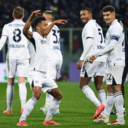 David Neres festeja golo frente à Fiorentina