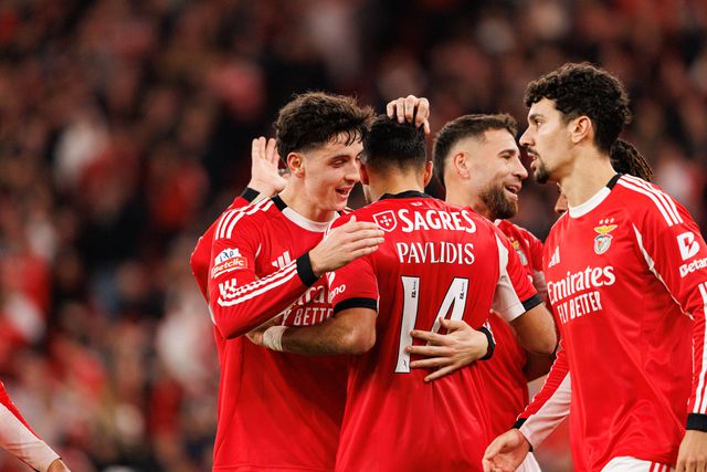 Festa do golo da equipa do Benfica no jogo com o Estoril - Foto Imago
