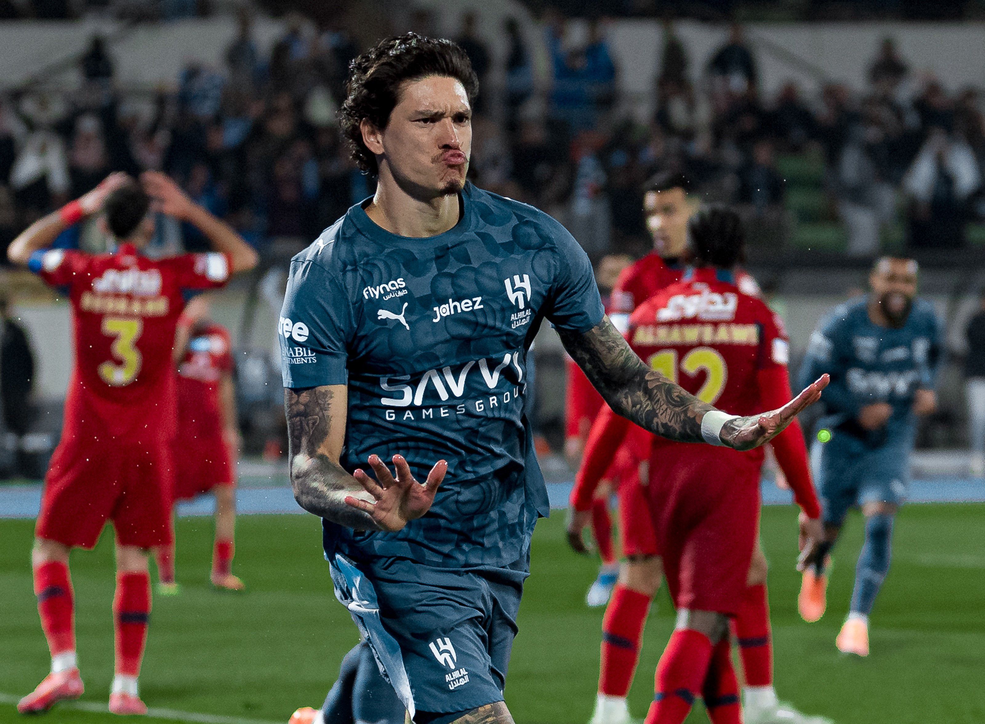 Darwin marcou na vitória do Al Hilal diante do Damac - Foto: Al Hilal7X