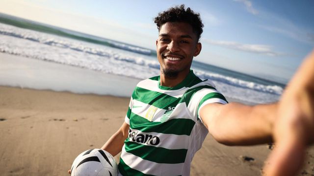 Luis Guilherme já veste à leão. Foto: Sporting