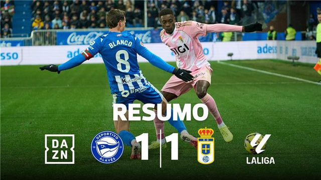 LaLiga: expulsões e obra de arte no empate entre Alavés e Oviedo (resumo)