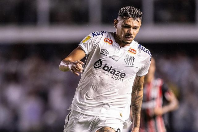 Tiquinho Soares em ação pelo Santos