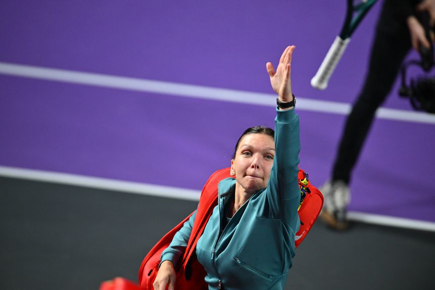 Simona Halep durante o torneio de Cluj no seu país natal