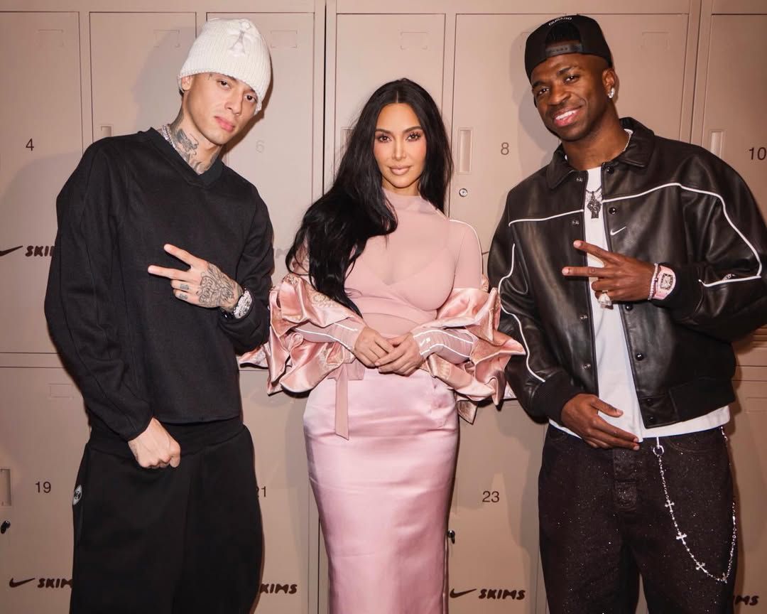 Vinícius Júnior com Kim Kardashian