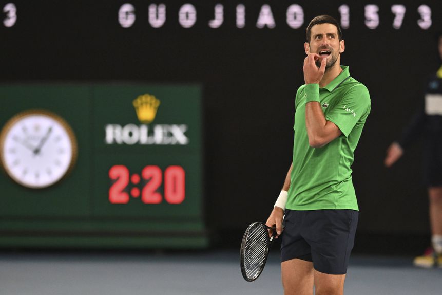 Novak chegou à final em Melbourne, mas não resistiu ao poder de Carlos Alcaraz          Fotografia Imago
