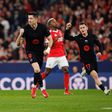 Robert Lewandowski a celebrar o bis pelo Barcelona na Luz diante do Benfica